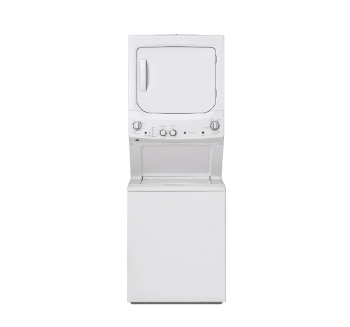 Picture of GE Appliances Unitized Spacemaker 3.8 cu. ft. Washer/ 5.9 cu. ft. Gas Dryer - White