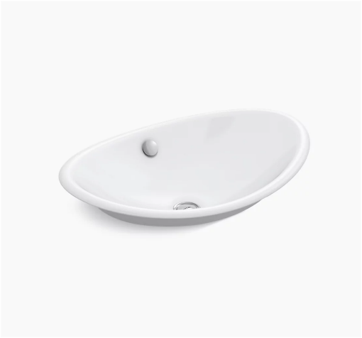 Picture of KOHLER Iron Plains Wading Pool Oval Bathroom Sink with White Painted Underside - White