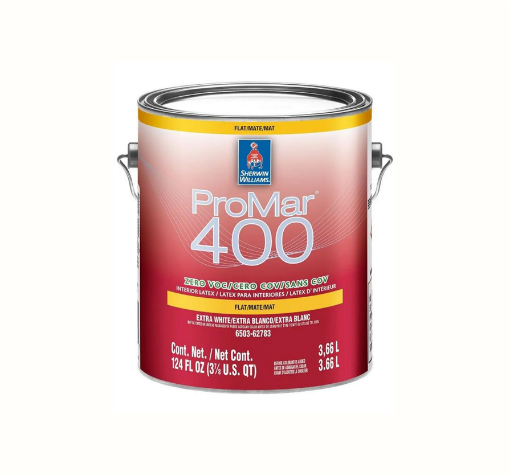 Picture of Sherwin-Williams ProMar 400 Zero VOC Interior Latex Flat 1 Gallon - Extra White 