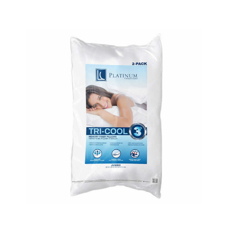 Picture of Live Comfortably Platinum Pillow, 2-pack King Size - White 