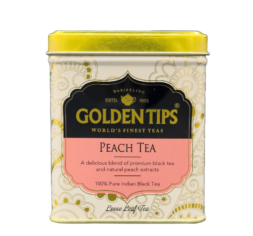 Picture of  Peach Black Tea Loose Leaf 50 Cups (3.53oz) Tin Can