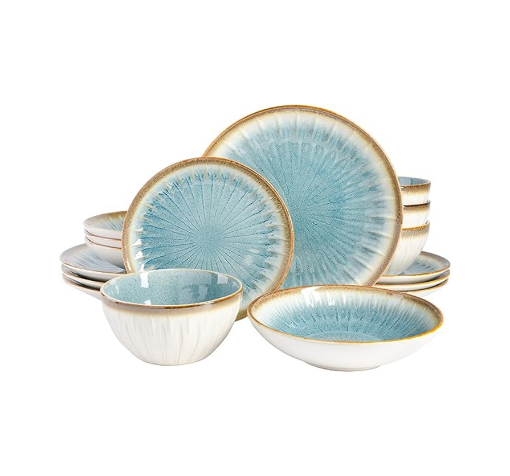 Picture of Laurie Gates Nova 16-Piece Service for 4 Dinnerware Set – Blue 