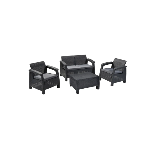 Picture of Keter Corfu Lounge Set - 4 Pieces -  Graphite/Grey 