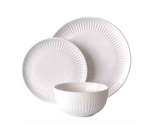 Picture of Over&Back 12-piece Porcelain Dinnerware Set - White 