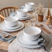 Picture of Over&Back 12-piece Porcelain Dinnerware Set - White 