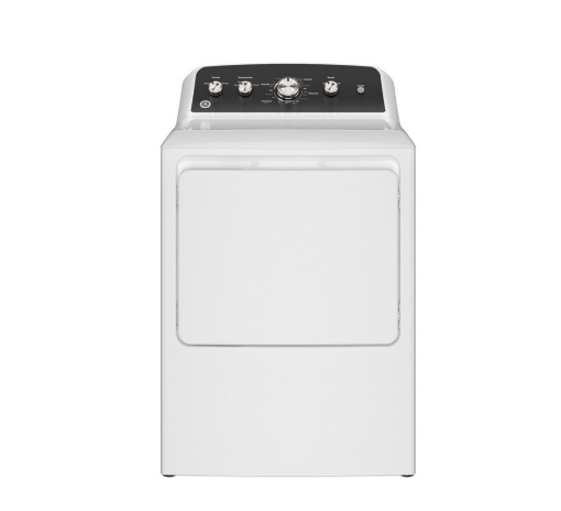 Picture of GE® 7.2 cu. ft. Gas Dryer - White with Matte Black Backsplash 