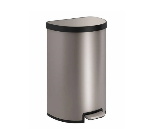 Picture of Kohler 45L Semi-Round Step Trash Can - Stainless Steel + Black