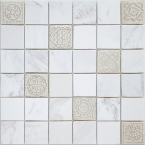 Picture of 12" x 12" Stone Tile - Mosaic Sheet - Marble Look - 1 Piece