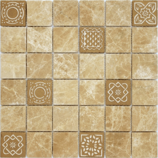 Picture of 12" x 12" Brown Stone Mosaic Tile - 1 Piece