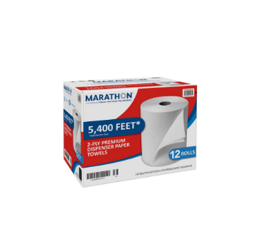 Show details for Marathon  4,500 ft. 2-Ply Paper Towels Premium Rolls - 12 rolls Picture of Marathon  4,500 ft. 2-Ply Paper Towels Premium Rolls - 12 rolls