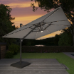 Picture of Seasons Sentry 10' 2-Tier Solar LED Alum Cantilever Umbrella with Base