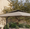 Picture of Seasons Sentry 10' 2-Tier Solar LED Alum Cantilever Umbrella with Base