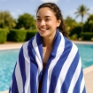Picture of 30" x 60" Cotton Cabana Pool Towel - Blue Stripes